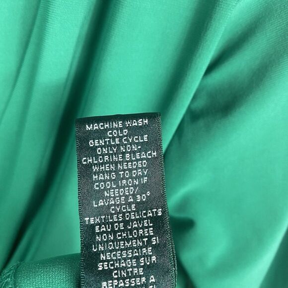 Vintage Lauren Ralph Lauren Womens Dress Size 12 Kelly Green Faux Wrap Stretch - Picture 8 of 10